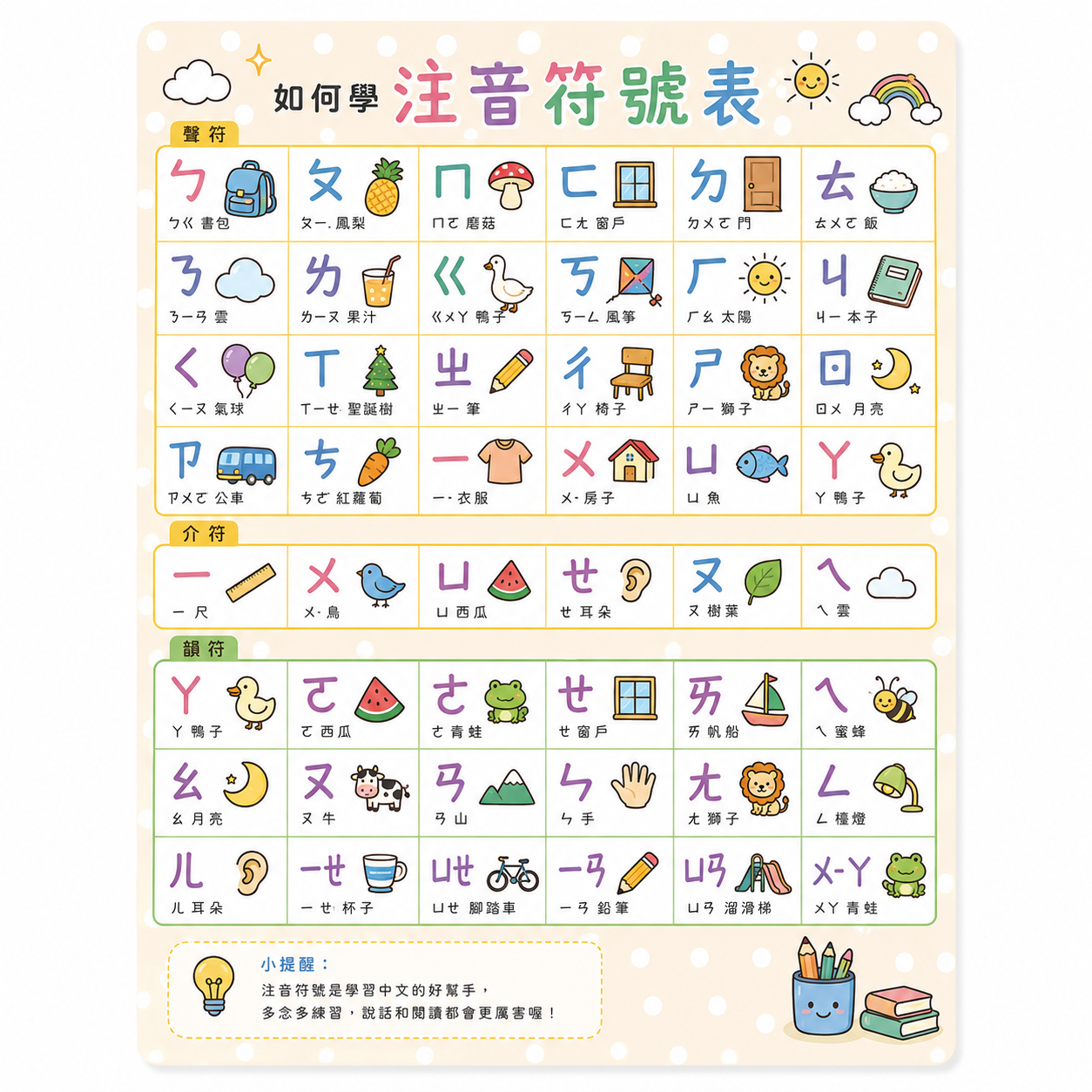 注音符號表預覽